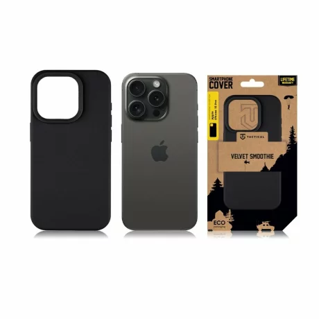 Husă Tactical Velvet Smoothie pentru iPhone 15 Pro - Negru (Asphalt)