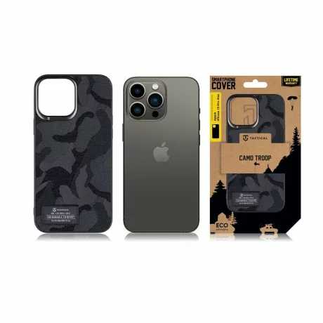 Husă Tactical Camo Troop pentru iPhone 13 Pro - Negru (Black)