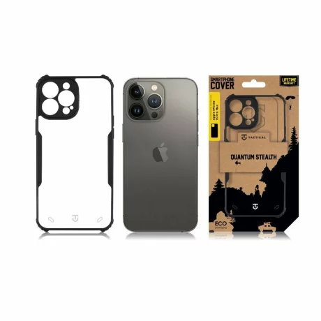 Husă Tactical Quantum Stealth pentru iPhone 13 Pro - Transparent/Negru (Clear/Black)