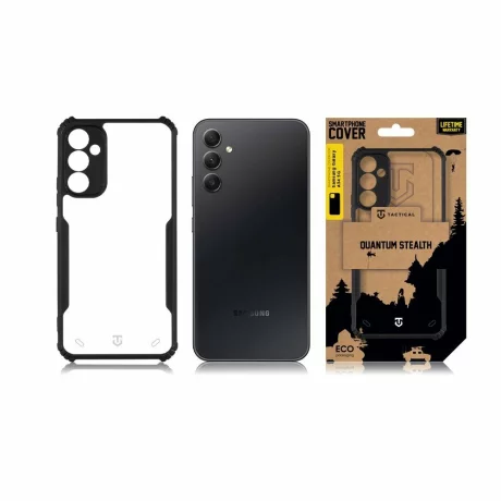 Husă Tactical Quantum Stealth pentru Samsung Galaxy A34 5G - Transparent / Negru (Clear / Black)