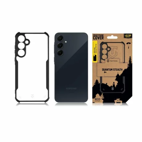 Husă Tactical Quantum Stealth pentru Samsung Galaxy A35 5G - Transparent / Negru (Clear / Black)