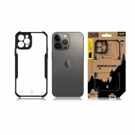 Husă Tactical Quantum Stealth pentru iPhone 12 Pro - Transparent / Negru (Clear / Black)